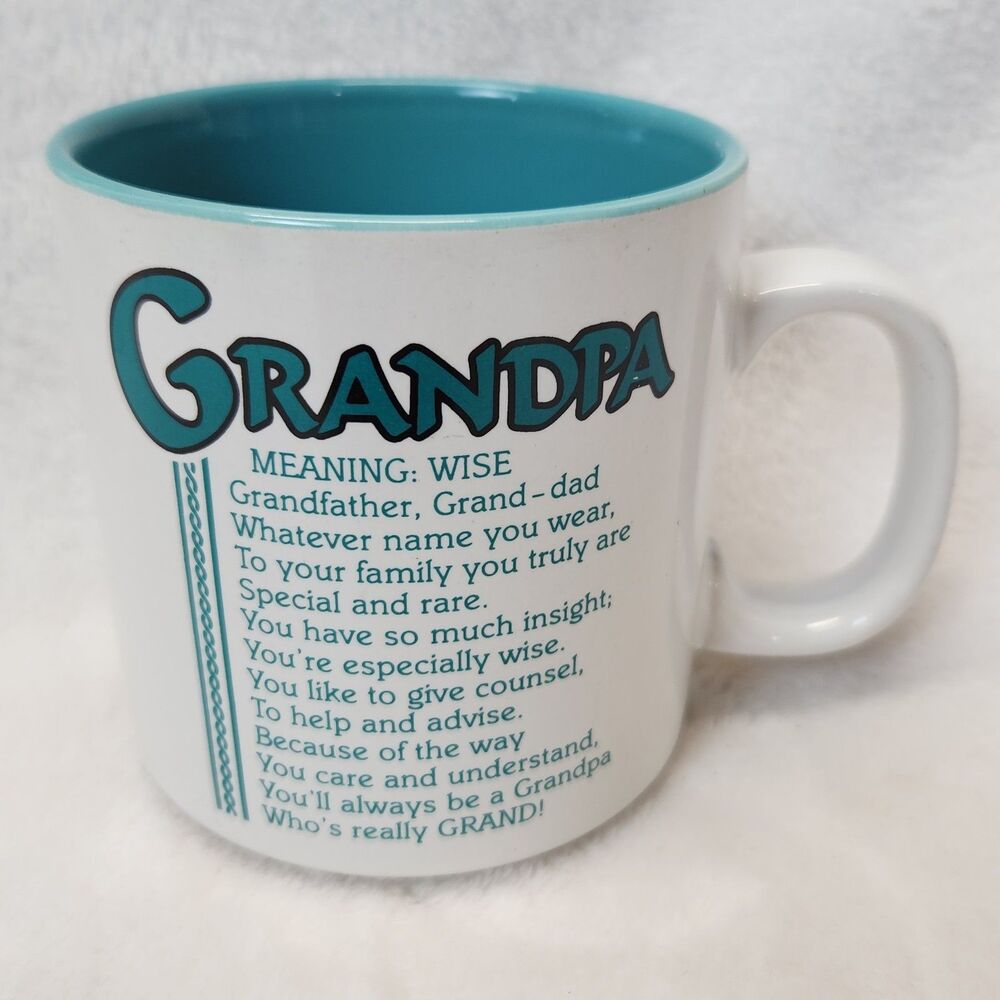 Papel Name Mug Cup Grandpa Meaning Wise Poetry Coffee Tea Mug 12oz Teal Marci G